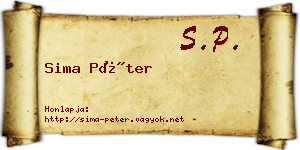 Sima Péter névjegykártya