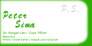 peter sima business card